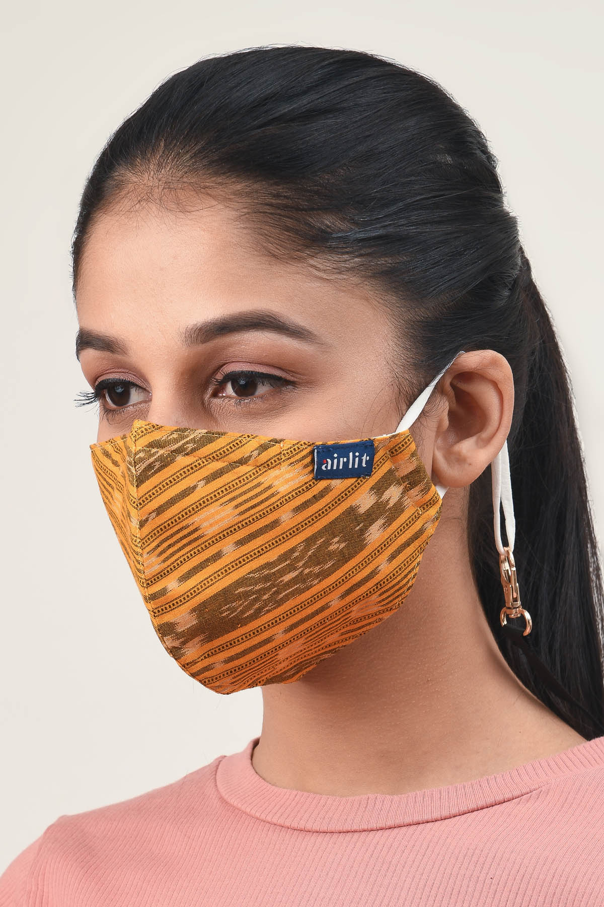 THE IMPULSE ikat hand woven cotton Reusable Mask/4 Layer Breathable /With Nosepin/Lab tested Antimicrobial/Antiviral/Coolit™/Handmade